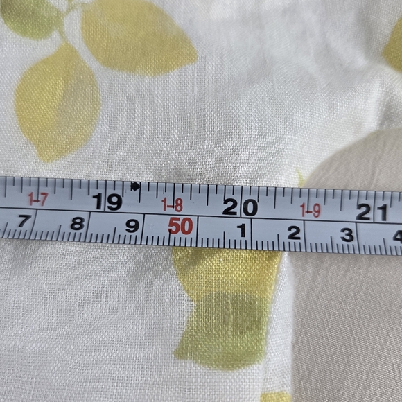 Garnet Hill Yellow Lemon Button-Up Linen T-Shirt Women Size 10 - Picture 7 of 8